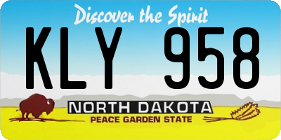 ND license plate KLY958