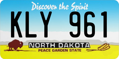 ND license plate KLY961