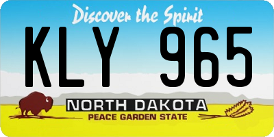 ND license plate KLY965