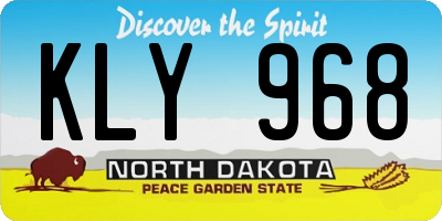 ND license plate KLY968
