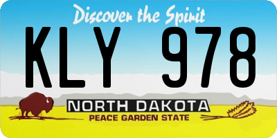 ND license plate KLY978