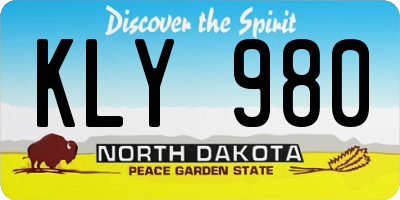 ND license plate KLY980
