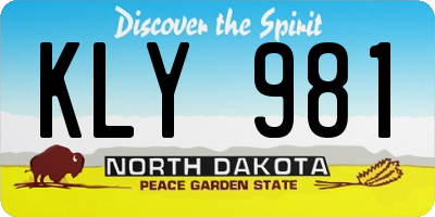ND license plate KLY981