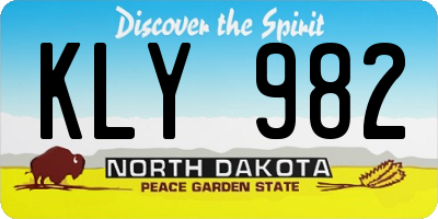 ND license plate KLY982