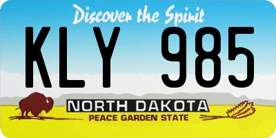 ND license plate KLY985