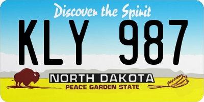 ND license plate KLY987
