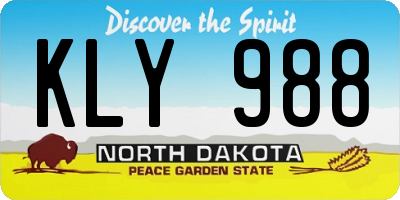ND license plate KLY988