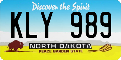 ND license plate KLY989