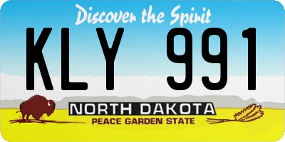 ND license plate KLY991