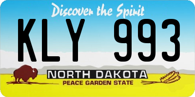 ND license plate KLY993