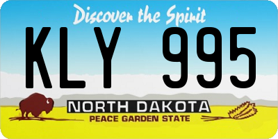 ND license plate KLY995
