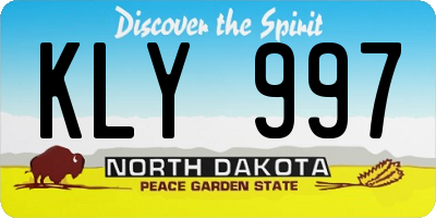 ND license plate KLY997