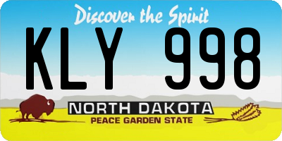 ND license plate KLY998