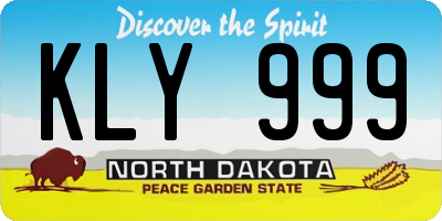 ND license plate KLY999