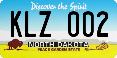 ND license plate KLZ002