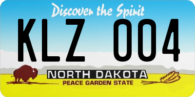 ND license plate KLZ004