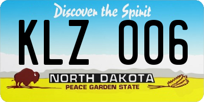 ND license plate KLZ006