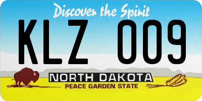 ND license plate KLZ009