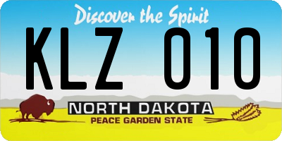 ND license plate KLZ010