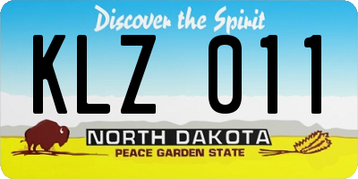 ND license plate KLZ011