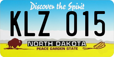 ND license plate KLZ015