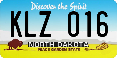 ND license plate KLZ016