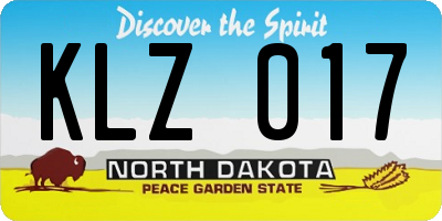ND license plate KLZ017