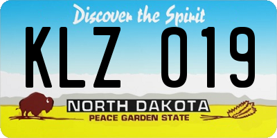 ND license plate KLZ019