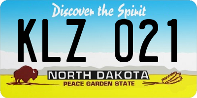 ND license plate KLZ021