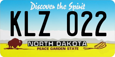 ND license plate KLZ022
