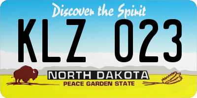 ND license plate KLZ023
