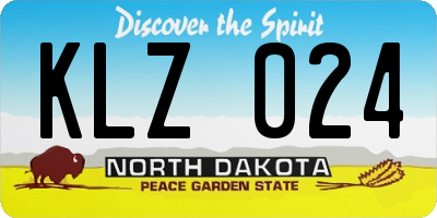 ND license plate KLZ024