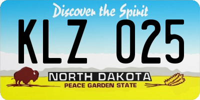 ND license plate KLZ025