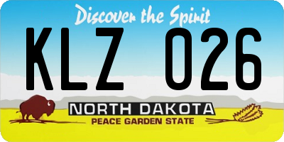 ND license plate KLZ026