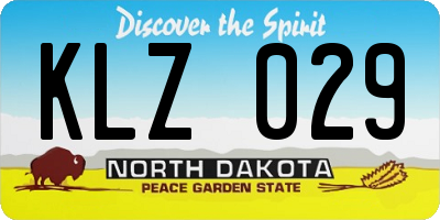 ND license plate KLZ029