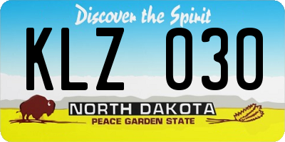 ND license plate KLZ030