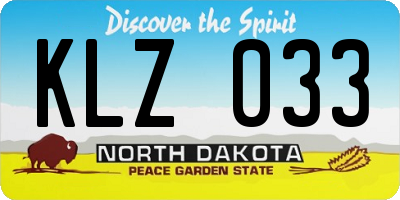 ND license plate KLZ033