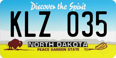 ND license plate KLZ035