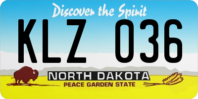 ND license plate KLZ036