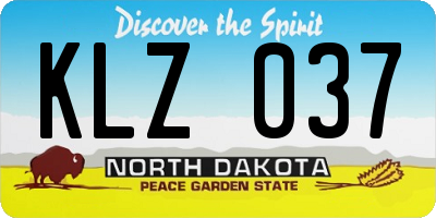 ND license plate KLZ037