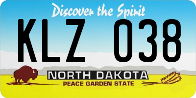 ND license plate KLZ038