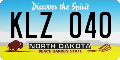 ND license plate KLZ040