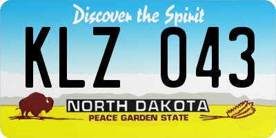 ND license plate KLZ043
