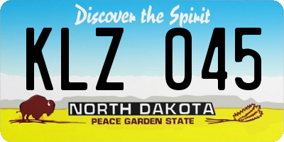 ND license plate KLZ045