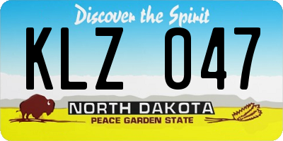 ND license plate KLZ047