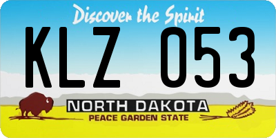 ND license plate KLZ053