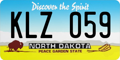 ND license plate KLZ059