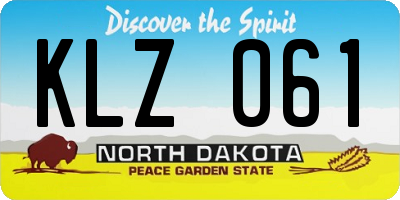 ND license plate KLZ061