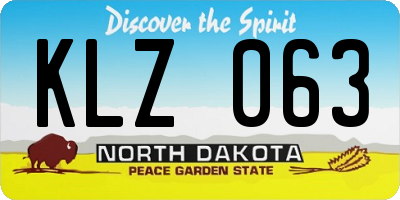 ND license plate KLZ063