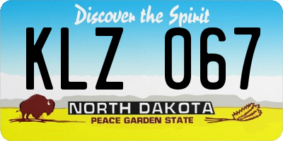 ND license plate KLZ067